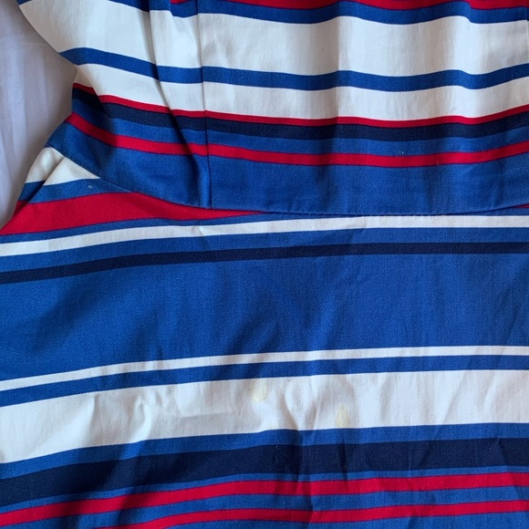 STRIPED RED-WHITE-BLUE A-LINE DRESS WITH POCKETS - Picture 3 of 4